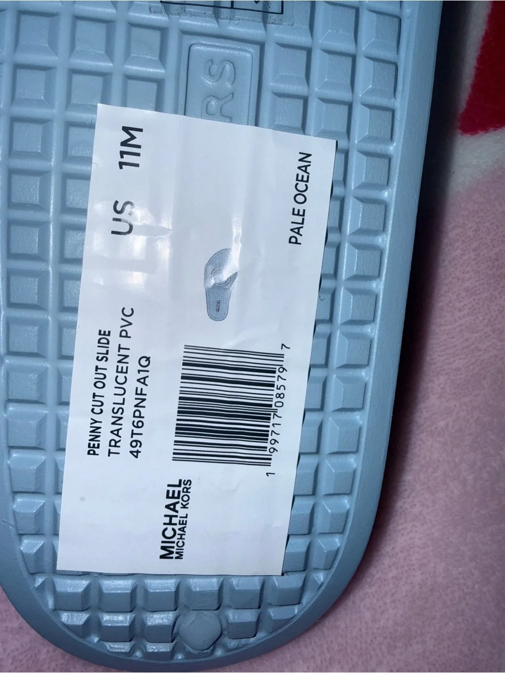 NWT Michael Kors Penny PVC Slide Sandal in Pale Blue, Size 11